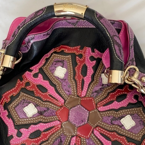 Gucci Spring 2007  Runway Babouska Purple Black Snakeskin Leathers Tassel Bag - Picture 5 of 14